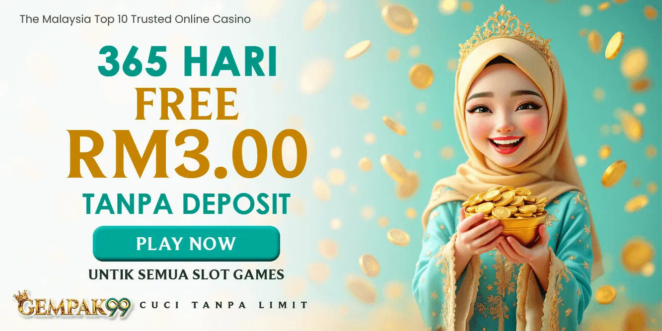 GEMPAK99 free RM3.00 for 365 days, no deposit